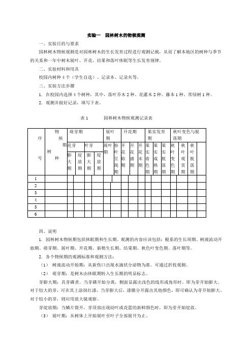 园林树木学实验指导