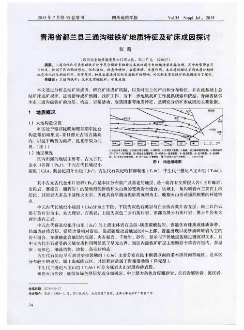 青海省都兰县三通沟磁铁矿地质特征及矿床成因探讨