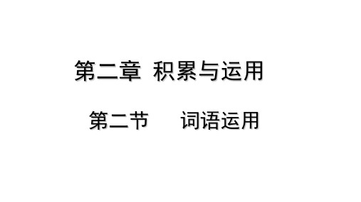 部编版语文中考专项复习词语运用课件