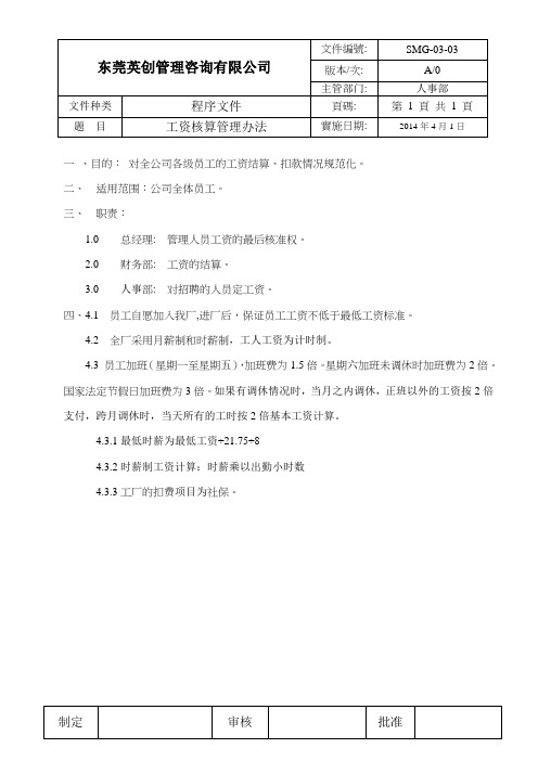 【IETP-ICTI作业指导文件】 -03-03工资核算管理办法