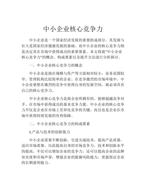 中小企业核心竞争力