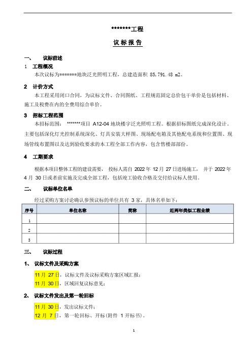 工程评标报告