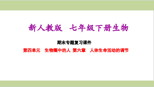 新人教版七年级下册初中生物期末复习课件 第六章 人体生命活动的调节