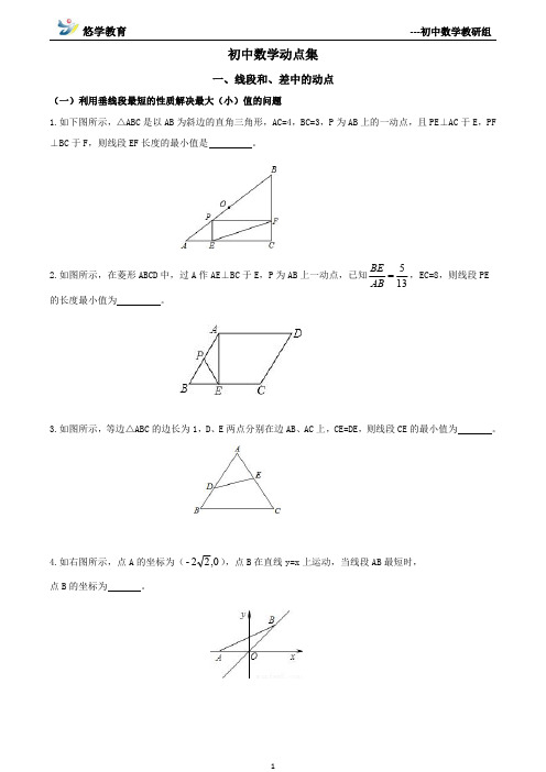 初中数学动点题型汇总