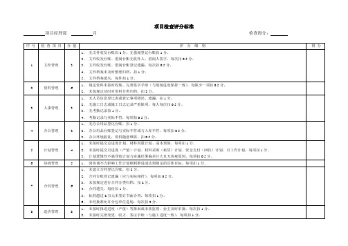 项目检查评分标准