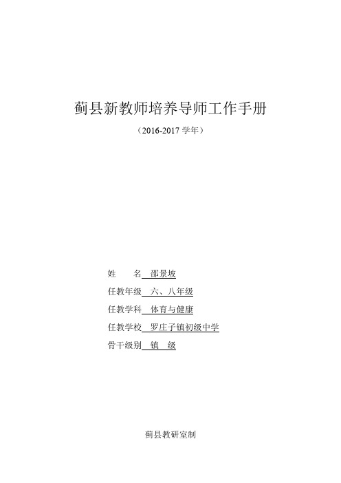 指导青年教师导师工作手册