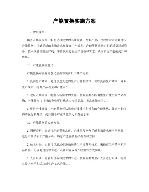 产能置换实施方案