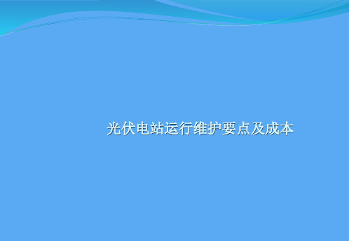 12光伏电站运行维护要点及成本