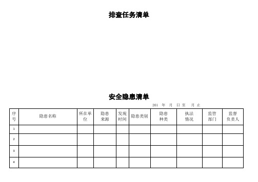 隐患排查四个清单表