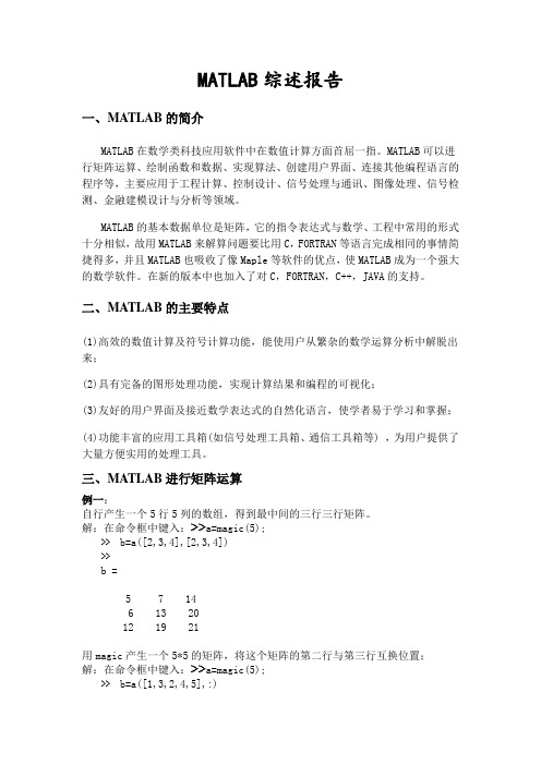 matlab综述报告