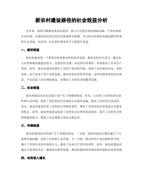 新农村建设路径的社会效益分析