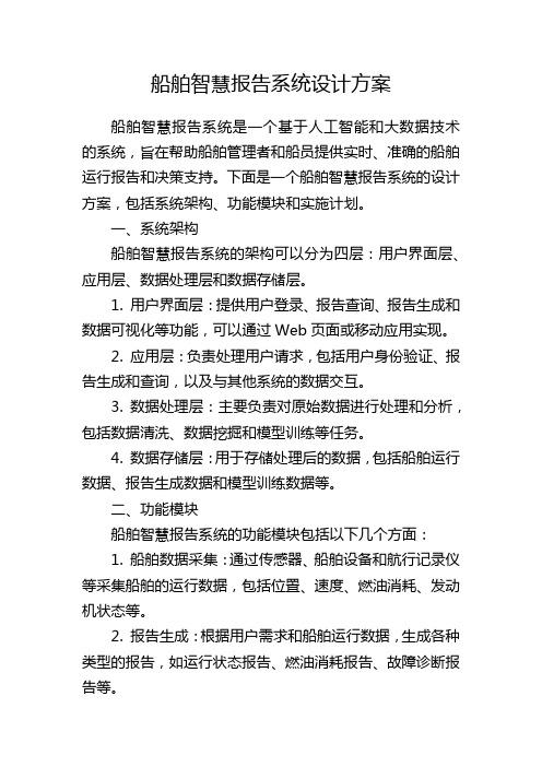 船舶智慧报告系统设计方案