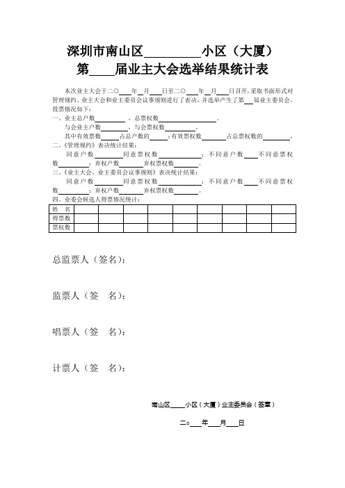 4选举和表决结果统计表