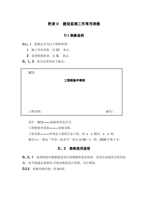 水土保持工程监理规范表格(SL)DOC【范本模板】