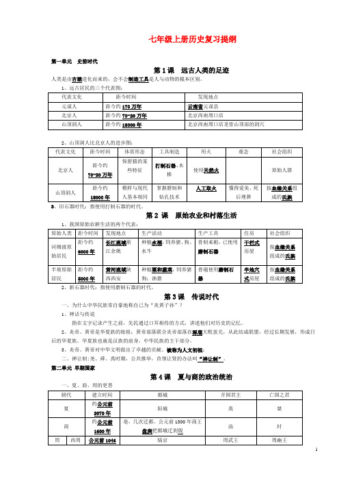 (一)七年级历史上册复习资料岳麓版