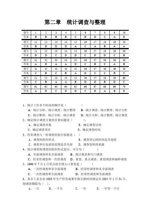 统计学原理第二章练习