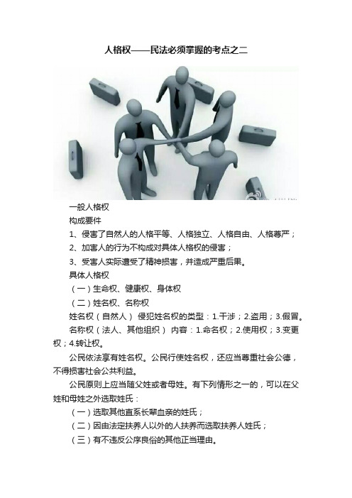 人格权——民法必须掌握的考点之二