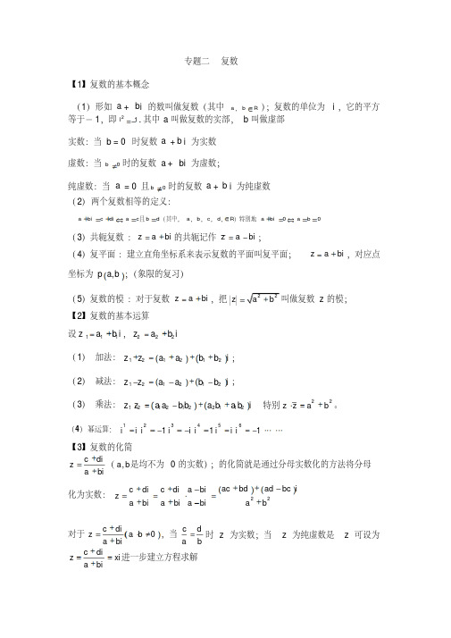 高中数学复数专题知识点整理