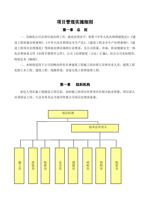 项目管理实施细则