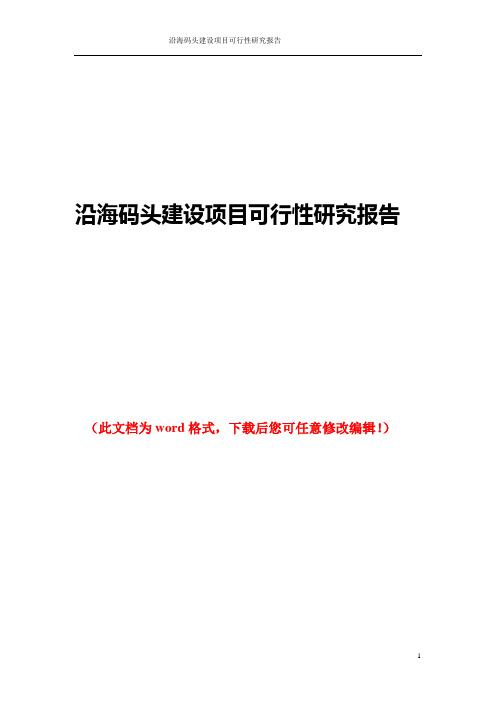 沿海码头建设项目可行性研究报告