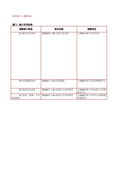 项目支出绩效信息表9