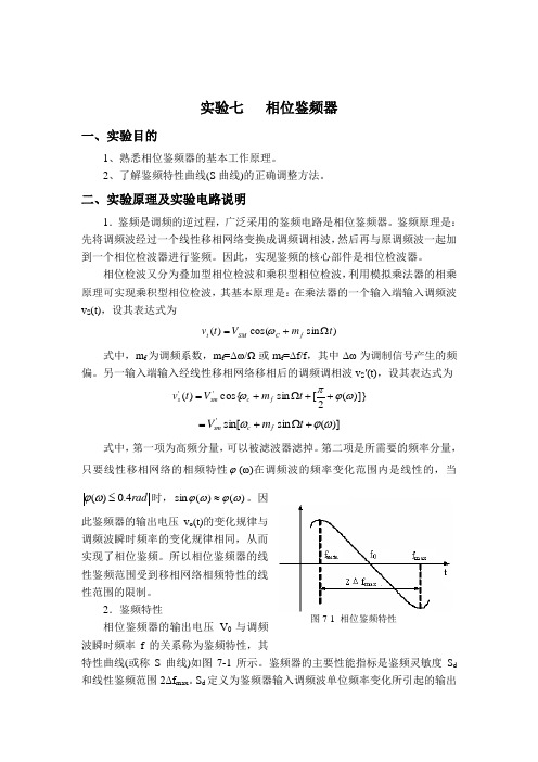 实验七 相位鉴频器