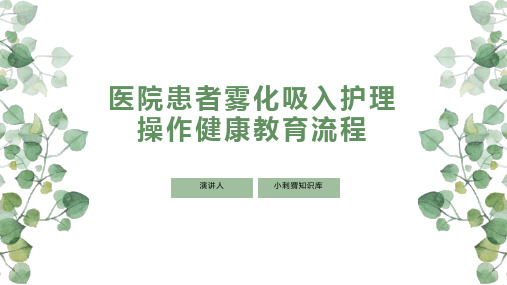 医院患者雾化吸入护理操作健康教育流程