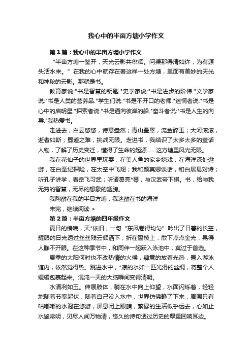 我心中的半亩方塘小学作文