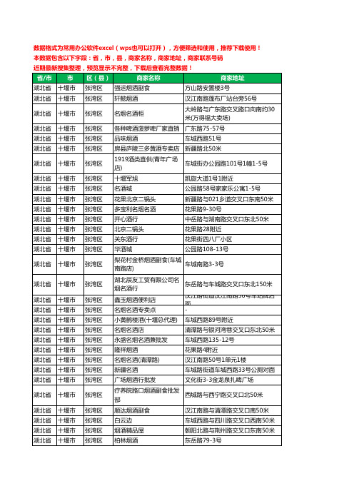 2020新版湖北省十堰市张湾区酒水批发工商企业公司商家名录名单联系电话号码地址大全173家