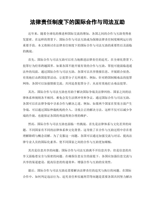 法律责任制度下的国际合作与司法互助