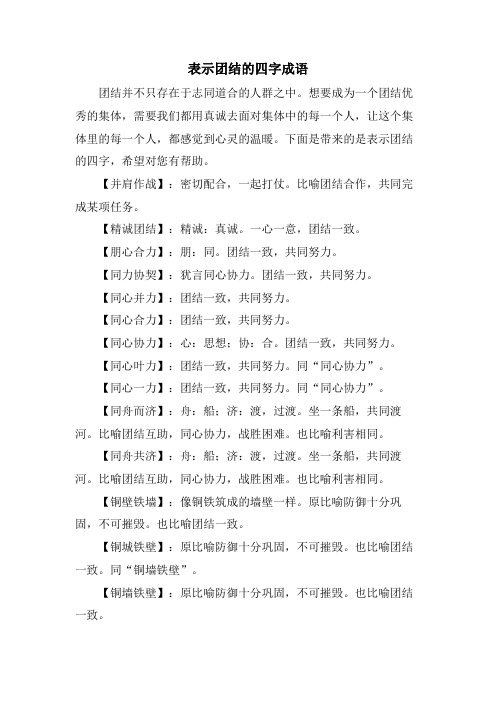 表示团结的四字成语