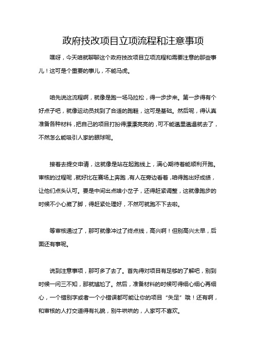 政府技改项目立项流程和注意事项