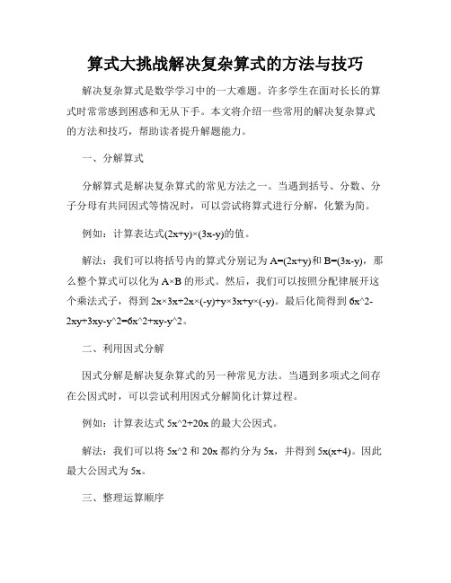 算式大挑战解决复杂算式的方法与技巧