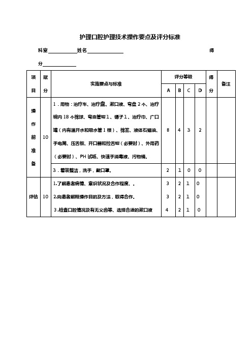 护理操作口腔护理技术