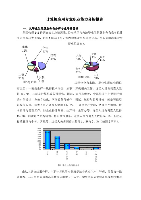 计算机应用专业职业能力分析报告