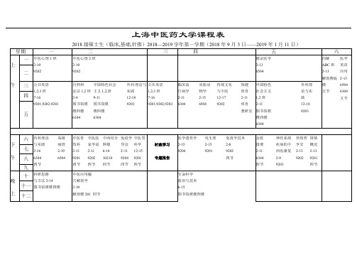 上海中医药大学课程表