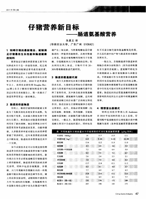 仔猪营养新目标——肠道氨基酸营养