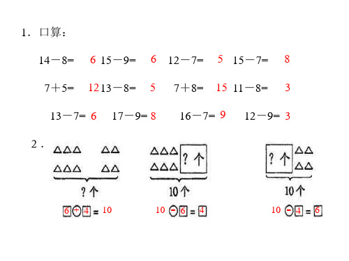 一年级数学十几减7课件1(中学课件201908)