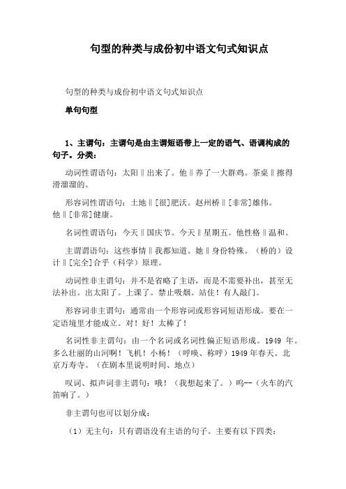 句型的种类与成份初中语文句式知识点