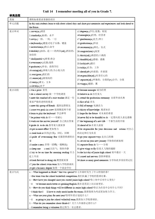 人教版新目标英语九年级全册：Unit 14 第一课时  导学案