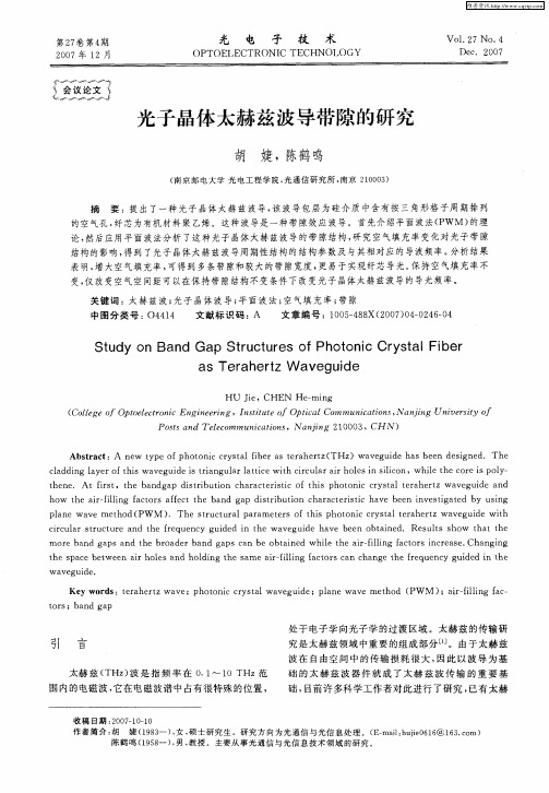 光子晶体太赫兹波导带隙的研究