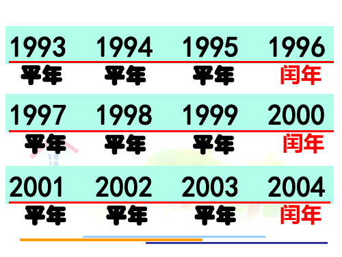 2020春三年级数学下册五年月日2认识平年和闰年教学课件苏教版