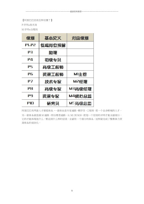 阿里巴巴职级体系精编版