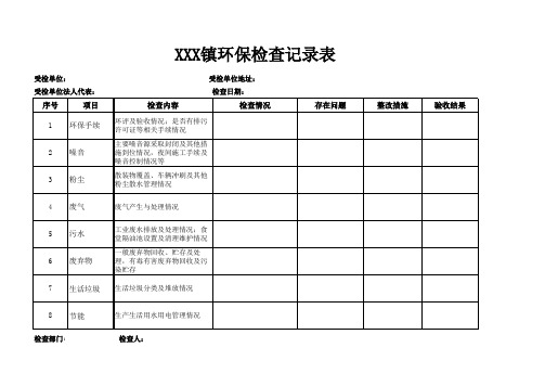 环保检查记录表 