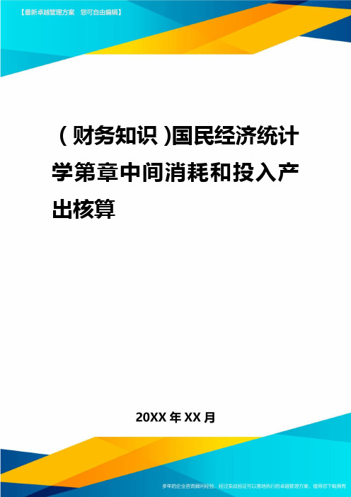 2020年(财务知识)国民经济统计学第章中间消耗与投入产出核算