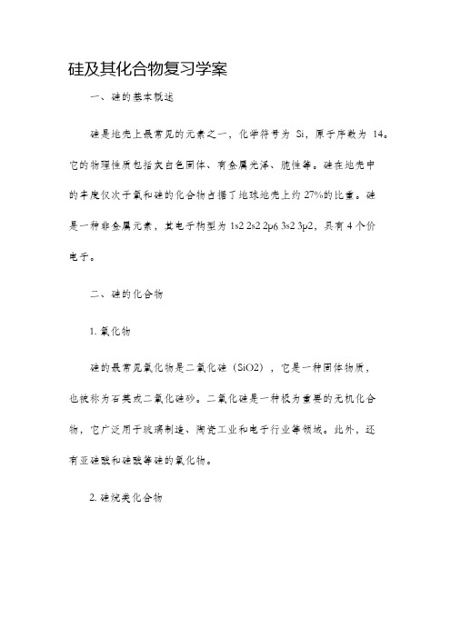 硅及其化合物复习学案