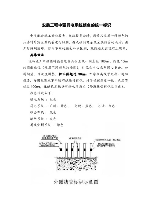 安装工程中强弱电系统颜色的统一标识