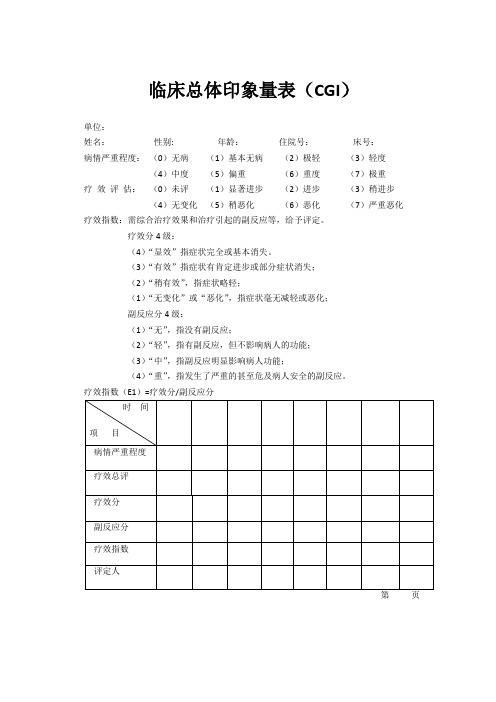 临床总体印象量表