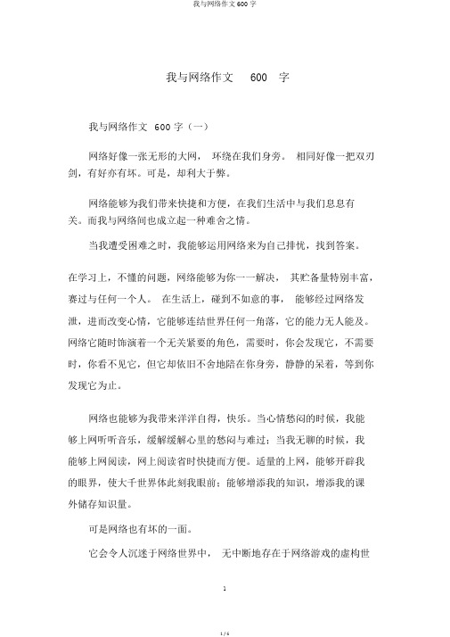 我与网络作文600字