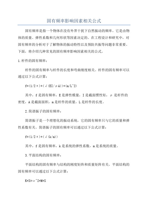 固有频率影响因素相关公式